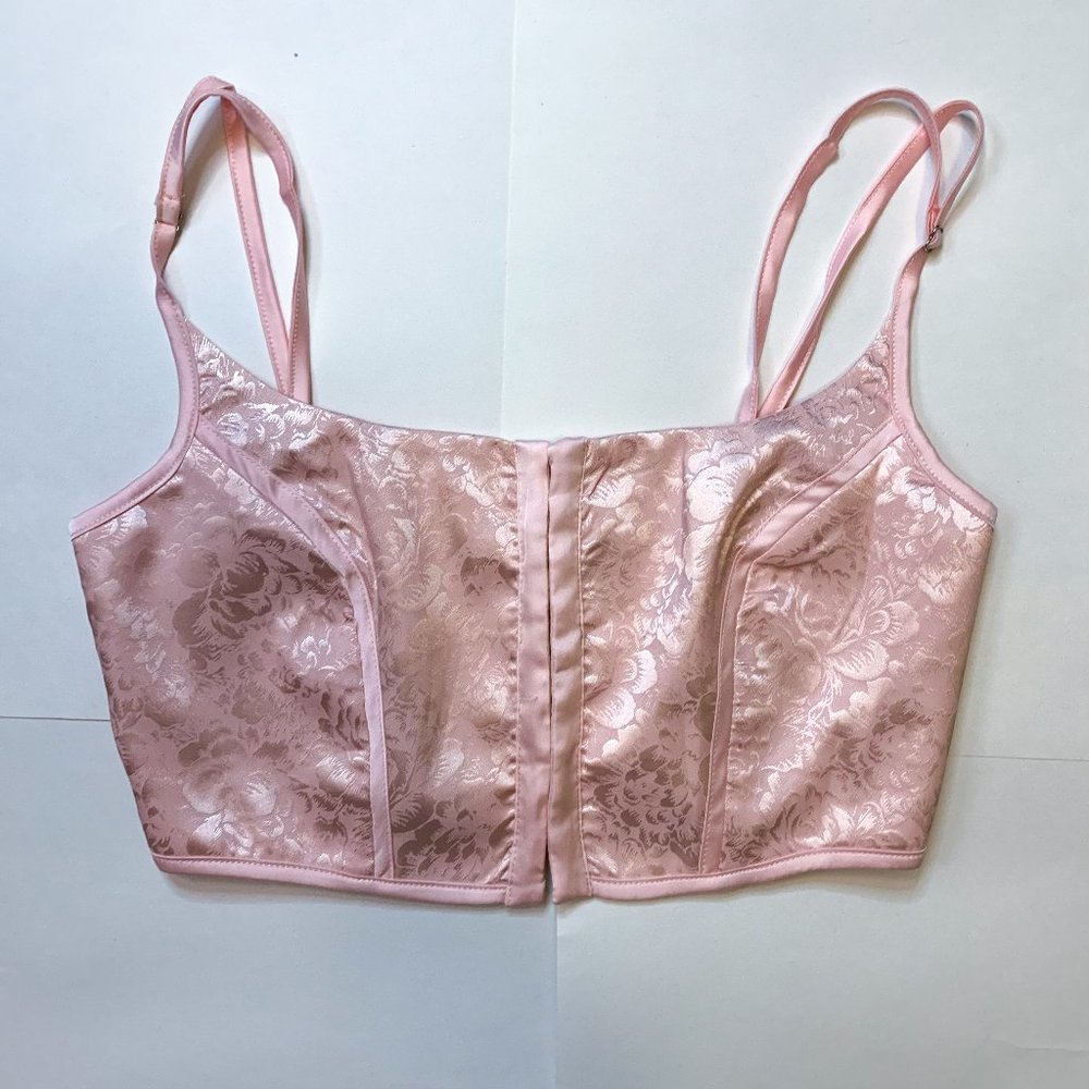 Adika Pink Crop Corset Top Small